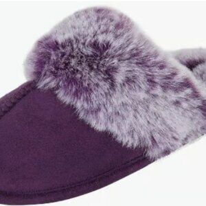 Girl's Faux Fur Slippers by Jessica Simpson, Size SM (11-12)-Purple